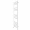 Fjord 1800 x 600mm Curved White Heated Towel Rail
