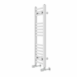 Fjord 800 x 300mm Curved White Heated Towel Rail