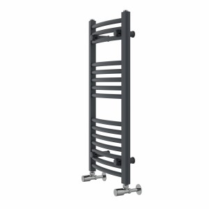Fjord 800 x 400mm Curved Anthracite Heated Towel Rail
