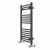 Fjord 800 x 500mm Curved Anthracite Heated Towel Rail