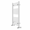 Fjord 800 x 500mm Curved White Heated Towel Rail