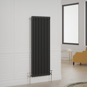Bern - Black Traditional Vertical Double Column Radiator - Choice of Size