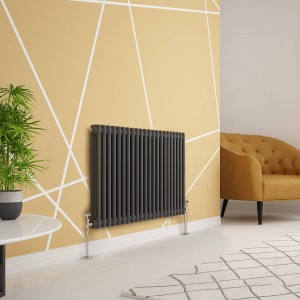 Bern - Anthracite Traditional Horizontal Double Column Radiator - Choice of Size