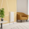 Warmehaus - Traditional Cast Iron Style White Triple Column Horizontal Radiator  600 x 425mm - Perfect for Bathrooms, Kitchen, Living Room