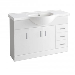 1200mm Gloss Basin Vanity Unit Sink Cabinet Bathroom Toilet Storage Furniture