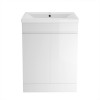 600mm Gloss White Bathroom Vanity Sink Unit Basin Storage Cabinet Floor Standing Furniture