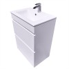 600mm Gloss White Bathroom Vanity Sink Unit Basin Storage Cabinet Floor Standing 2 Drawer Storage Furniture