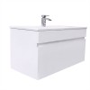 800mm White Wall Hung Vanity Sink Unit Ceramic Basin Bathroom Drawer Storage Furniture