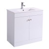 800mm 2 Door Gloss White Wash Basin Cabinet Floor Standing Vanity Sink Unit Bathroom Furniture