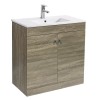 800mm 2 Door Grey Oak Effect Wash Basin Cabinet Floor Standing Vanity Sink Unit Bathroom Furniture