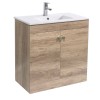 800mm 2 Door Light Oak Effect Wash Basin Cabinet Floor Standing Vanity Sink Unit Bathroom Furniture