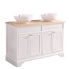 Ivory Floor Standing Bathroom Furniture Vanity Unit Cabinet with Countertop Basin 1200mm 