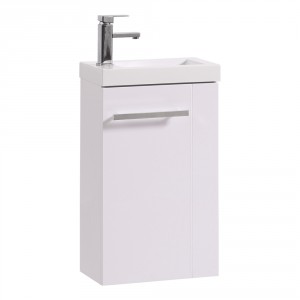 Floor Standing Vanity Sink Unit Bathroom Basin Cabinet Furniture Gloss White 440mm