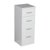 Gloss White Modern 4 Drawer Bathroom Cabinet Floor Standing Storage Furniture Unit 300mm 