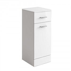 300mm Gloss White Laundry Basket Cupboard Drawer Storage Furniture Unit (Furniture)