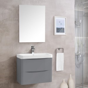 Bathroom Toilet WC Rectangular Wooden Frame Wall-Mounted Mirror 700 x 500mm 