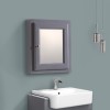 Single Mirror Door Cabinet Wall Mounted Storage Unit 500 x 600mm  Matte grey