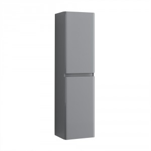 1400mm Tall Bathroom Storage Cabinet Cupboard Wall Hung Furniture Gloss Grey