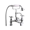 Ashwick Traditional Crosshead Bath Shower Mixer Tap - Chrome and White