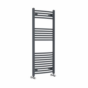 Fjord 1200 x 500mm Curved Anthracite Heated Towel Rail