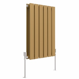 Karlstad 600 x 410mm Metallic Gold Double Flat Panel Horizontal Designer Radiator