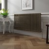 Bern 600 x 1190mm Black Gold Double Column Horizontal Traditional Radiator