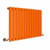 Lulea 600 x 900mm Bright Orange Single Flat Panel Horizontal Designer Radiator