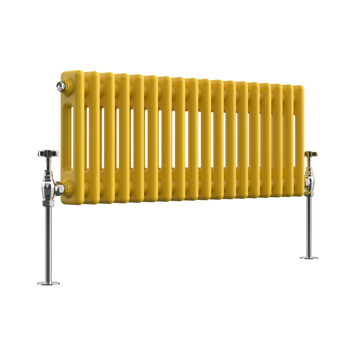 Bern 300 x 830mm Zinc Yellow Double Column Horizontal Traditional Radiator