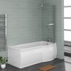 Lima Modern Bathroom Suite with P-Shape Shower Bath - Right Hand - 1700mm