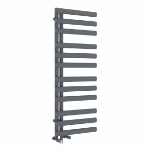 Kongsberg 1200 x 450mm Dual Fuel Anthracite Simple Electric Heated Towel Rail