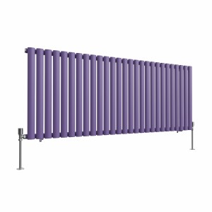 Norden 600 x 1594mm Elegant Purple Single Horizontal Oval Column Designer Radiator