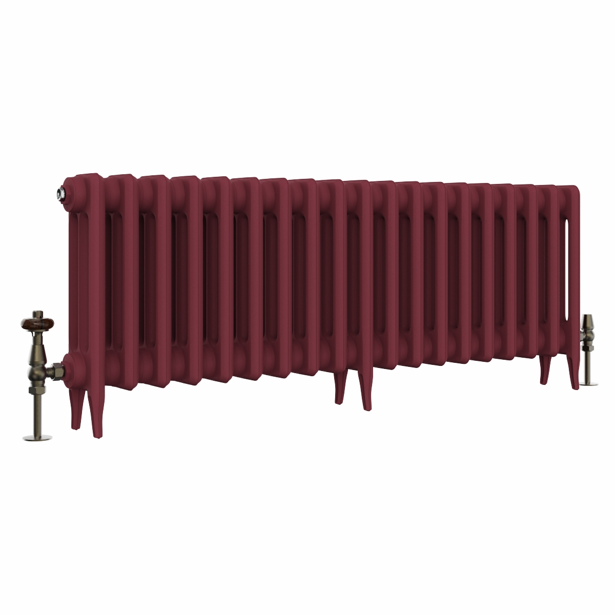 Classic  450 x 1212mm Farrow & Ball Eating Room Red Triple Column Cast Iron Radiator - 19 Sections
