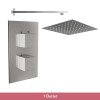 Beauly Chrome Twin Square Handle Concealed Valve with 300mm Square Shower Head (1 Outlet)