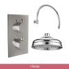 Melrose Traditional Chrome Twin Round Concealed Valve with 200mm Traditional Shower Head (1 Outlet)