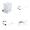 Manor Chrome 4-Piece Bathroom Accessory Pack - Tumbler, Paper Holder, Robe Hook & Towel Ring