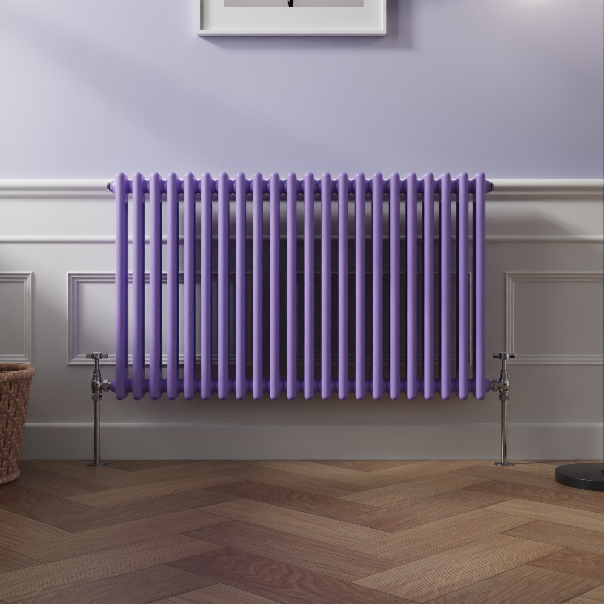 Bern 600 x 1010mm Elegant Purple Double Column Horizontal Traditional Radiator