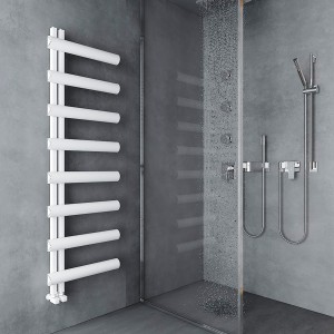 Carisa Moon L 1600 x 500mm White Designer Aluminium Towel Rail