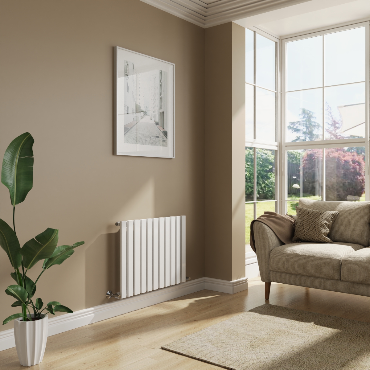 Lulea 600 x 760mm White Single Horizontal Flat Panel Radiator