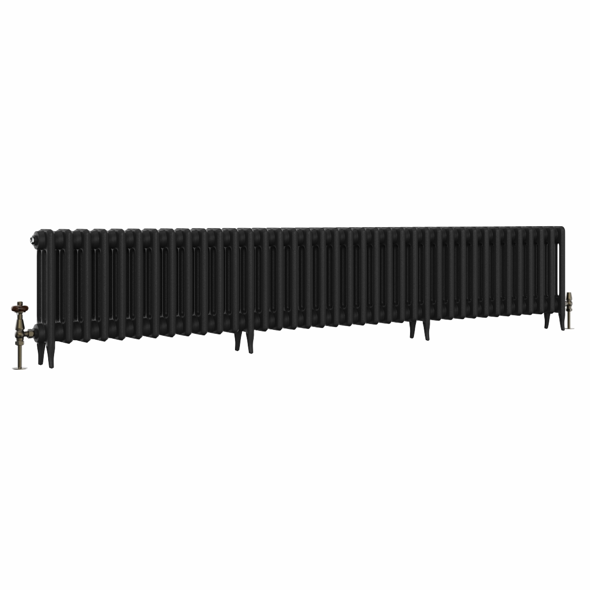 Classic 450 x 2390mm Black Primered Finish Triple Column Cast Iron Radiator - 38 Sections