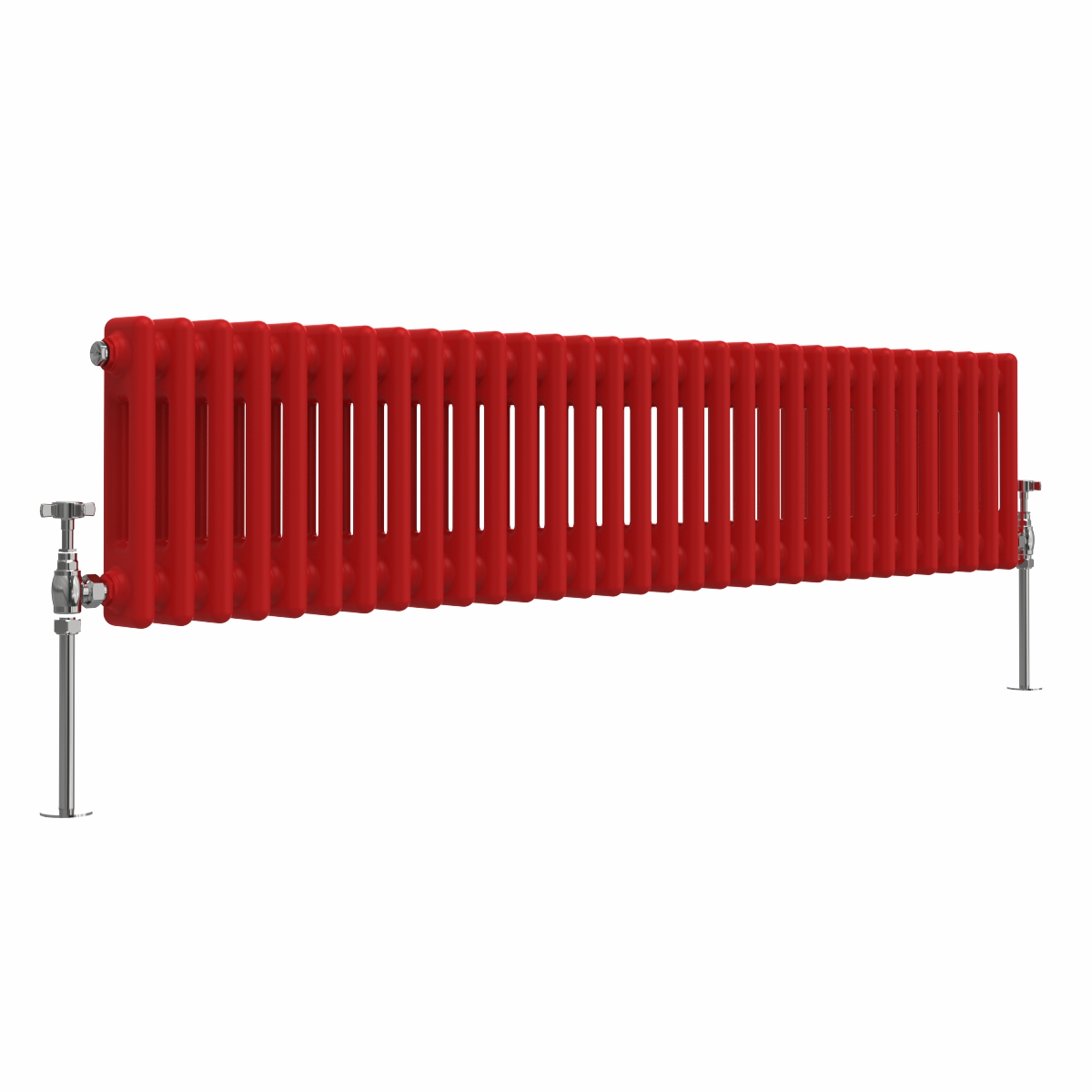 Bern 300 x 1460mm Traditional Signal Red Double Horizontal Column Radiator