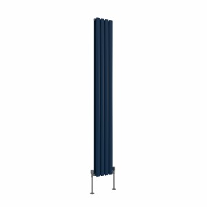 Norden 1800 x 237mm Sapphire Blue Double Vertical Oval Column Designer Radiator
