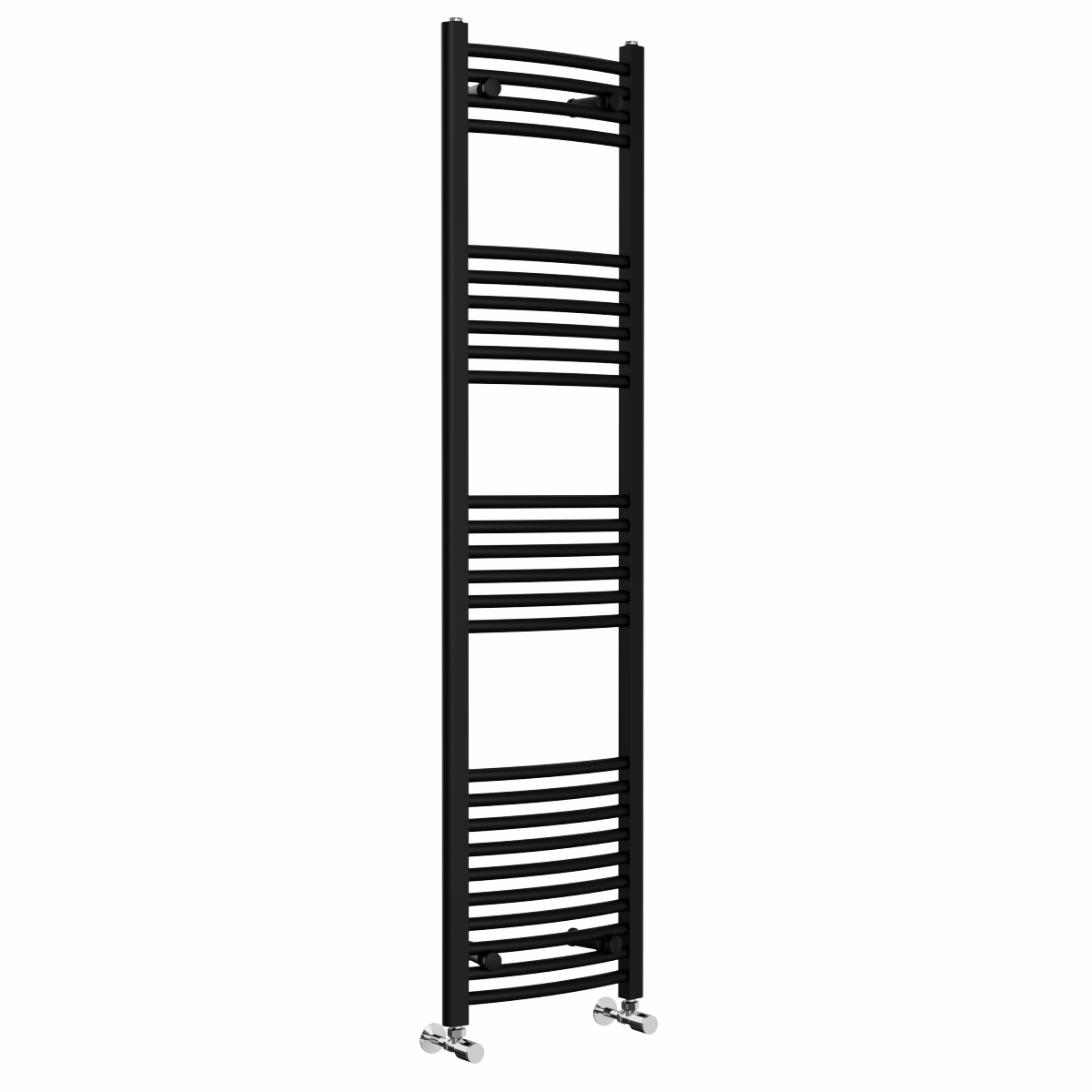 Fjord 1600 x 400mm Curved Black Heated Towel Rail