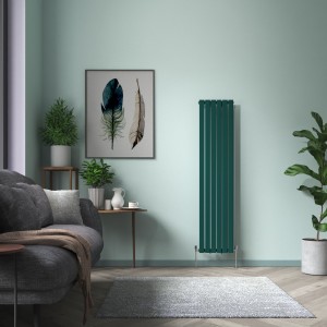 Karlstad 1800 x 410mm Blue Green Single Flat Panel Vertical Designer Radiator