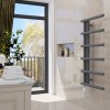 Alesund 988 x 500mm Anthracite Simple Electric Heated Towel Rail