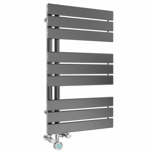 Kristiansund 824 x 500mm Dual Fuel Gunmetal Thermostatic Touch Control Electric Heated Towel Rail