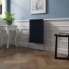 Bern 600 x 425mm Sapphire Blue Triple Column Horizontal Traditional Radiator