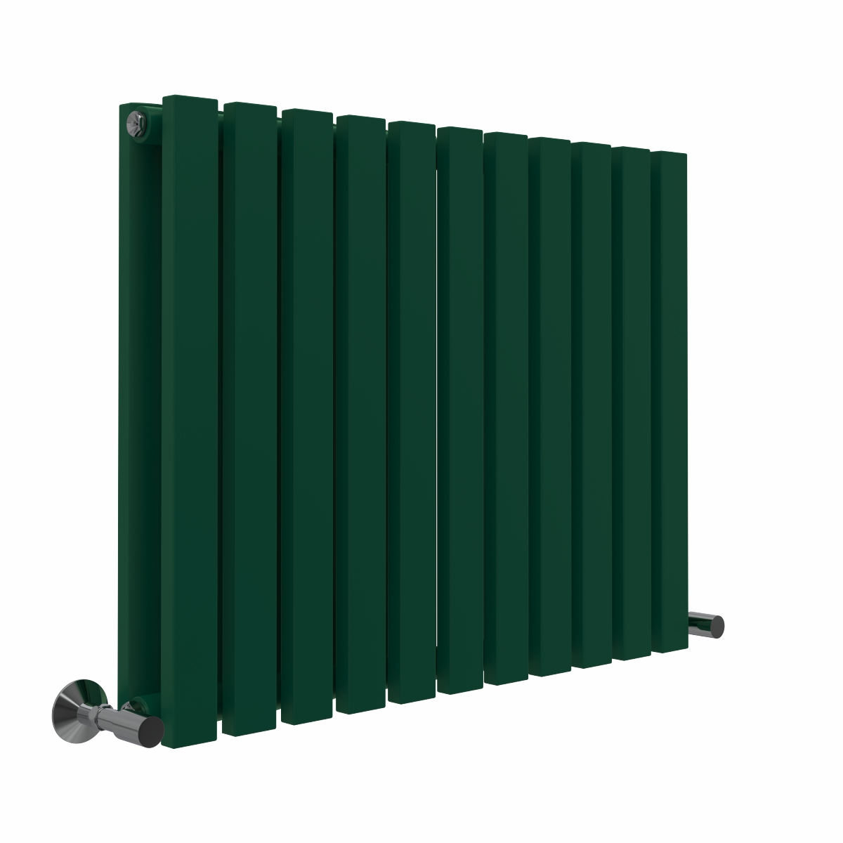Lulea 600 x 760mm Moss Green Double Flat Panel Horizontal Designer Radiator