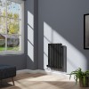 Karlstad 600 x 410mm Black Flat Panel Horizontal Wifi Electric Radiator - 400W