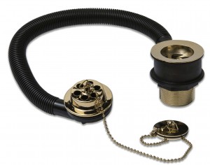 Bath Waste with Gold Finish Plug and Chain