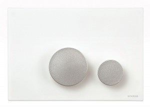 Schwab by Fluidmaster Futura White & Matt Chrome Flush Button Plate